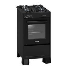 Fogão de Piso 4 Bocas Suggar Neo Glass Vidro Temperado Preto Bivolt