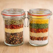 Potes Hermético Mantimentos Vidro Trava Metal 450ml Kit 10pç