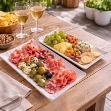 Jogo Travessas Petisqueiras Retangular Em Cerâmica Kit 2pçs