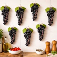 Cachos De Uva Preta Decoração Fruta Artificial 35cm Kit 4pçs