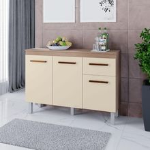 Armário Balcão Para Cozinha 3 Portas Savana Off White