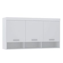 Armário Aéreo Maleiro 165cm 3 Pts Alpes Luciane Móveis Branco Pf/branco Pf