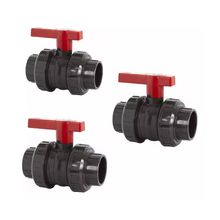 Kit 3 Registros Em Pvc P/ Piscina Com 2 Uniões 50mm