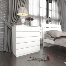 Cômoda Para Quarto Solteiro 5 Gavetas - Premium-neve - Tcil Móveis