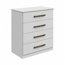 Cômoda Para Quarto 4 Gavetas - Rubi-branco - Móveis Leifer