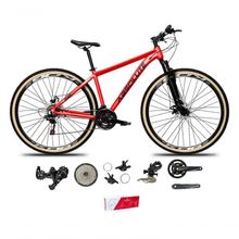 Bicicleta Aro 29 Absolute Nero 5 Alumínio 2x9 Freios Hidráulicos K7 Garfo Com Trava 18v Vermelho 17