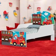 Cama Infantil Com Proteção Lateral 153cm Kmcb Quartel D- Fogo