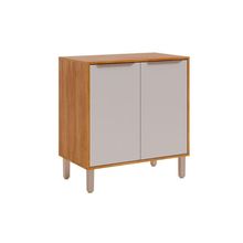 Balcão Cozinha P/ Cooktop C/ Tampo Brilhante C/ 2 Portas 80cm Cinamomo/off White - Mgm