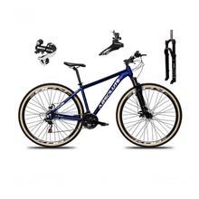 Bicicleta Aro 29 Absolute Nero 5 Câmbio Shimano 24v Acera K7 Freio A Disco Garfo Com Trava Azul 19