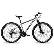 Bicicleta Aro 29 Absolute Nero 5 Alumínio Freio A Disco 21v Garfo Suspensão Mountain Bike Cinza 23
