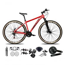 Bicicleta Aro 29 Absolute Nero 5 Câmbios Shimano Altus 24v Freio Hidráulico Garfo Com Trava vermelho 21