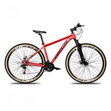 Bicicleta Aro 29 Absolute Nero 5 Alumínio 27v Mountain Bike K7 Freio A Disco Garfo Suspensão vermelho 15