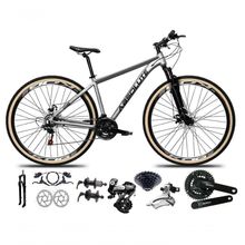 Bicicleta Aro 29 Absolute Nero 5 Câmbios Shimano Altus 24v Freio Hidráulico Garfo Com Trava Cinza 17