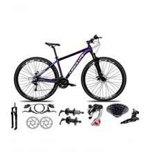 Bicicleta Aro 29 Absolute Nero 5 Alumínio 24v Câmbios Shimano Freio Hidráulico K7 Garfo Comtrava Roxo 15