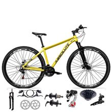 Bicicleta Aro 29 Absolute Nero 5 Alumínio 24v Câmbios Shimano Freio Hidráulico K7 Garfo Comtrava Amarelo 19