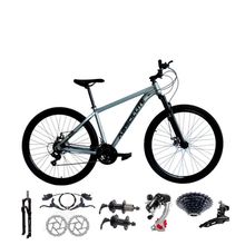 Bicicleta Aro 29 Absolute Nero 5 Alumínio 24v Câmbios Shimano Freio Hidráulico K7 Garfo Comtrava Cinza 17