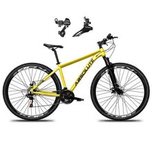 Bicicleta Aro 29 Absolute Nero 5 Alumínio 21v Câmbios Shimano Mountain Bike Freio A Disco Amarelo 15