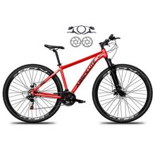 Bicicleta Aro 29 Absolute Nero 5 Alumínio 21v Freio Hidráulico Mountain Bike Garfo Suspensão vermelho 17