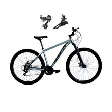 Bicicleta Aro 29 Absolute Nero 5 Alumínio 21v Câmbios Shimano Mountain Bike Freio A Disco Cinza 15