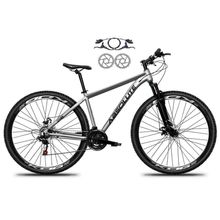 Bicicleta Aro 29 Absolute Nero 5 Alumínio 21v Freio Hidráulico Mountain Bike Garfo Suspensão Cinza 17