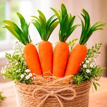 Enfeite Decorativo Cenoura Cenourinhas Páscoa 14cm Kit 32pçs