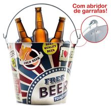 Balde De Gelo Para Cerveja Estampado Em Metal Galvanizado 4,8 Litros