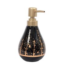 Porta Sabonete Liquido De Cerâmica Preto Premium 3D Lavabo