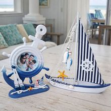 Porta Retrato E Barco Náutico Decoração Casa Praia Kit 2pçs