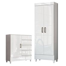 Cômoda 4 Gavetas 1 Porta Com Multiuso Fit Branco - Santos Andirá