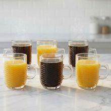 Jogo Copos De Vidro Caneca Xícara De 250ml Conjunto Kit 6pçs