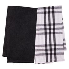 2 Panos de Prato Verona Lyor 60x40cm Cinza Escuro Algodão