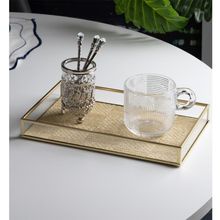 Bandeja Decorativa Wolff Toscana 25cm x 15cm x 3cm Dourada