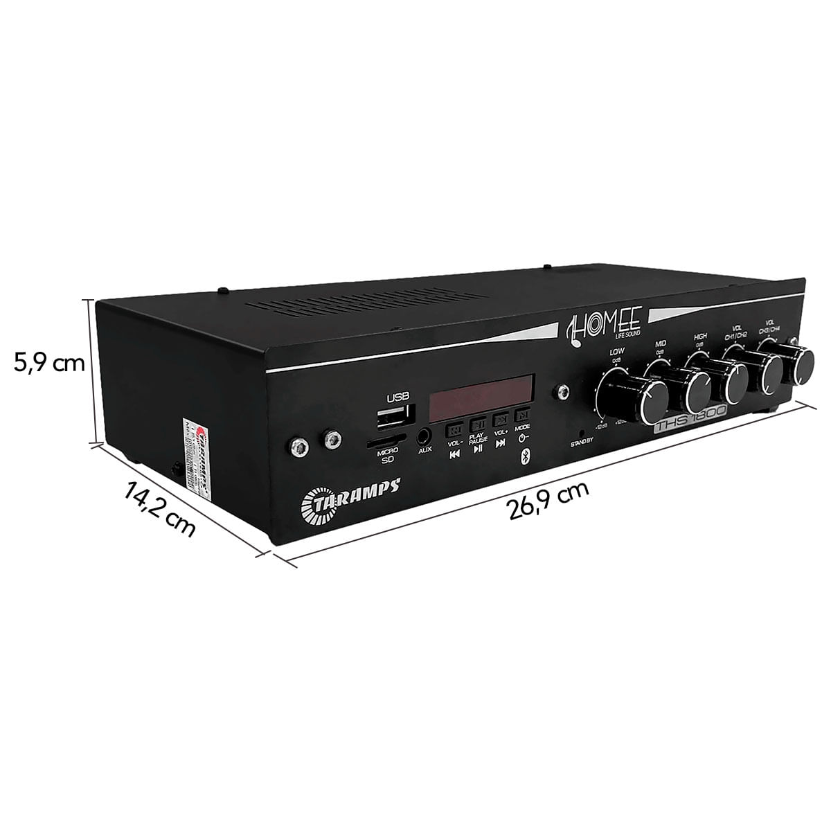 Amplificador Taramps THS 1800 Bluetooth USB FM Bivolt - Shop Coopera