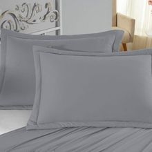 Porta Travesseiro Matelado Nobre 1 Peça Malha 100% Algodão - Cinza