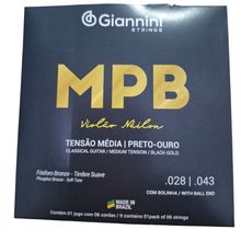 Encordoamento Violão Nylon MPB Preto Giannini GENWBG