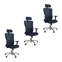 Kit 3 Cadeiras De Escritório Presidente Oficial Work