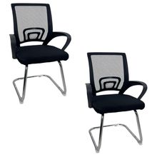 Kit 2 Cadeiras De Escritório Begônia Oficial Fixa