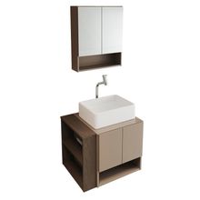 Gabinete Troia Espelheira Cuba Raffinata Branca E Papeleira Fendi-carvalho