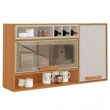 Armário Itatiaia Nápoles Aéreo 2 Portas 1 Nicho Cinamomo/off White