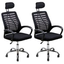 Kit 2 Cadeiras Escritório Diretor Tela Mesh Encosto