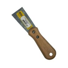 Espátula Rígida Cabo Madeira 4cm - Aço Especial - Altura 2cm Largura 18cm