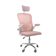 Cadeira De Escritório Diretor Oficial Vegas Com Apoio Rosa Branco