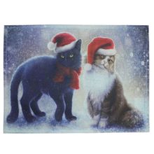 Jogo Americano Estampa Natal Gatinho Natalino 8 Peças