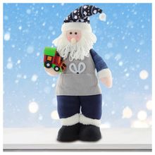 Enfeite Natal Boneco Papai Noel Artesão Tecido 53cm