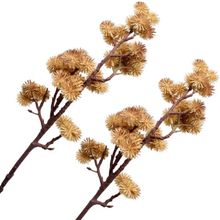 Kit 4 Plantas Artificiais Mamonas Marrom Enfeite Jardim 70cm