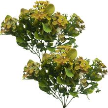 Kit 6 Plantas Kalanchoe Artificial Flor Amarelo Jardim 30cm