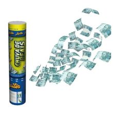Kit 2 Lança Confete Chuva De Dinheiro Reais 30cm