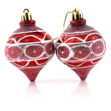 Bola Pião Enfeite Árvore Natal Pendente 60mm 6 Peças