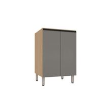 Balcão De Cozinha Sem Tampo 2 Portas 60cm Luciane Essenza Mó Andorra/cinza Puro