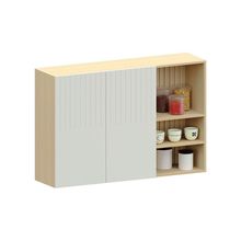 Armário Aéreo 100% Mdf 2 Portas Com Nicho 120cm Aura Luciane Carvalho/cinza Cristal